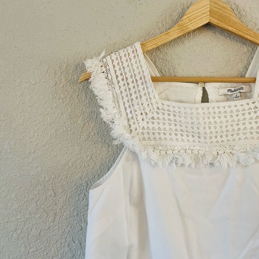 Madewell White Cotton Crochet Mini Dress - Picture 4 of 12